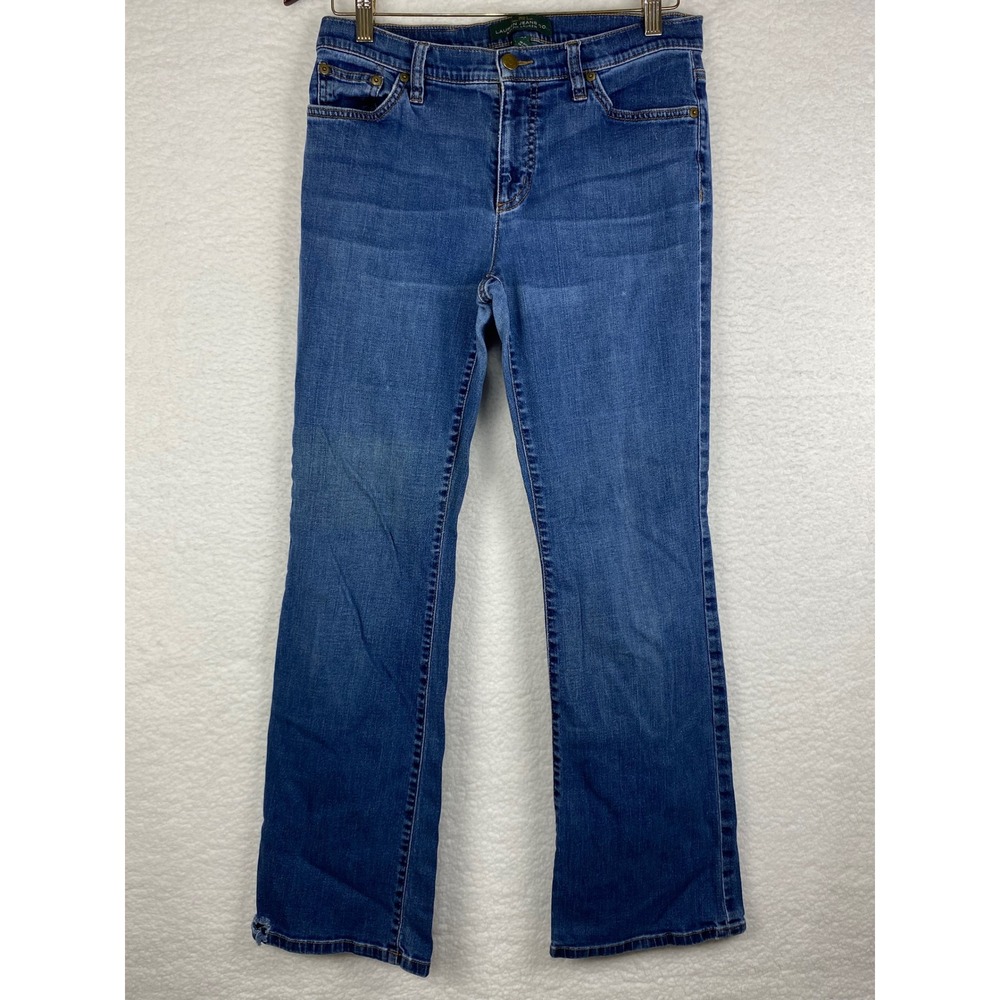 Lauren Ralph Lauren Womens 8 Classic Bootcut Jeans Blue Medium Wash Mid Rise LRL